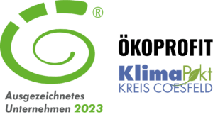 Oekoprofit-Kreis Coesfeld_2022_Kombination_Klimapakt-Logo Ausgezeichnetes Unternehmen 2023